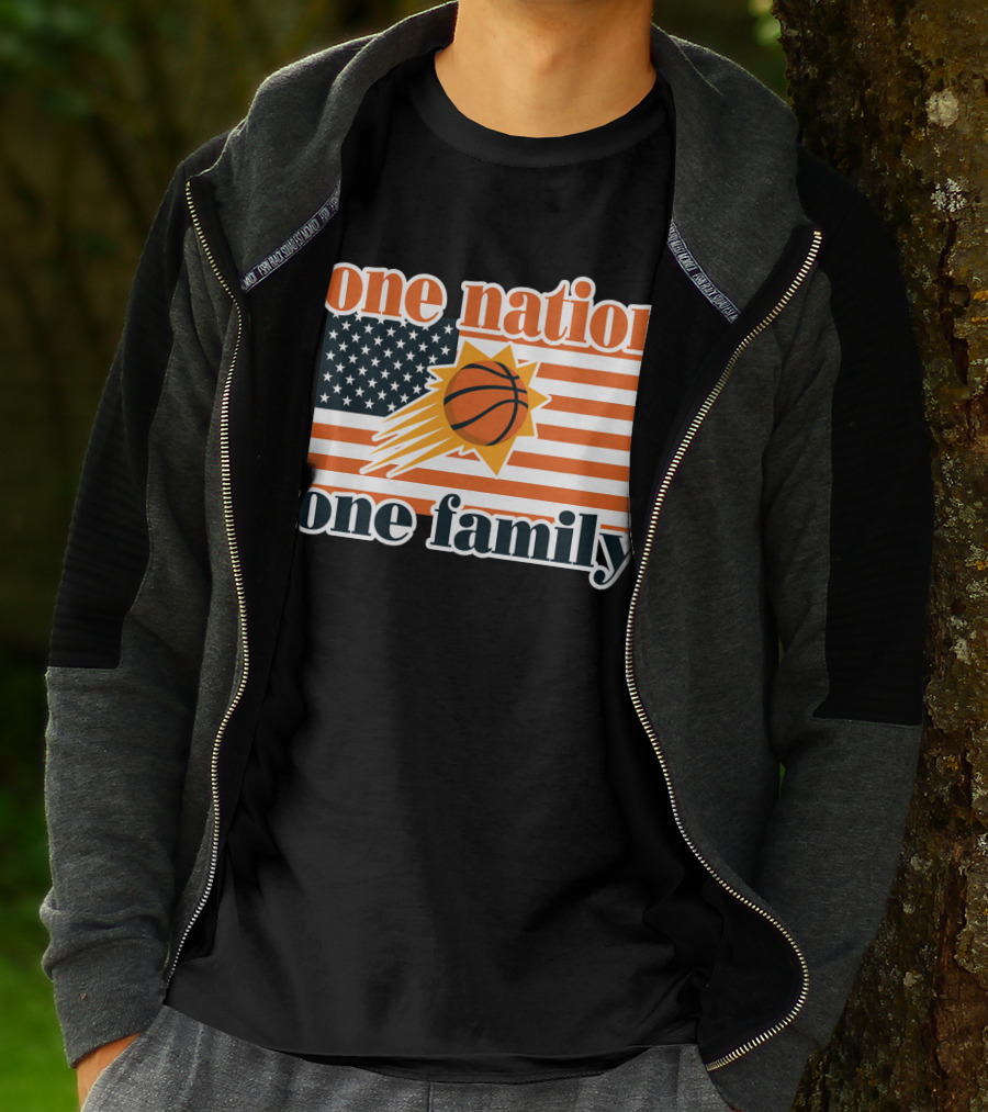 One Nation One Family Phoenix Suns Basketball American Flag T-Shirt
