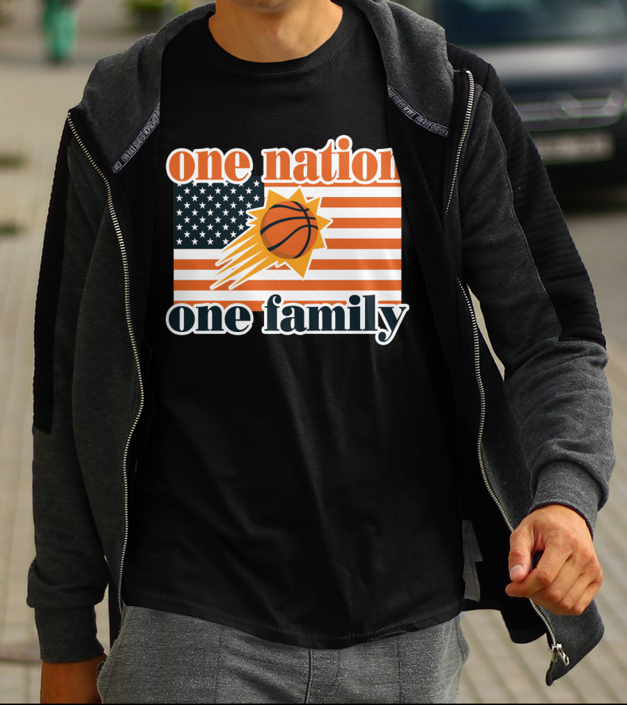 One Nation One Family Phoenix Suns Basketball American Flag T-Shirt