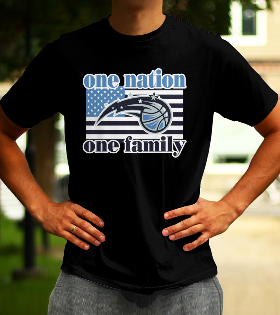 One Nation One Family Orlando Magic Basketball Flag T-Shirt