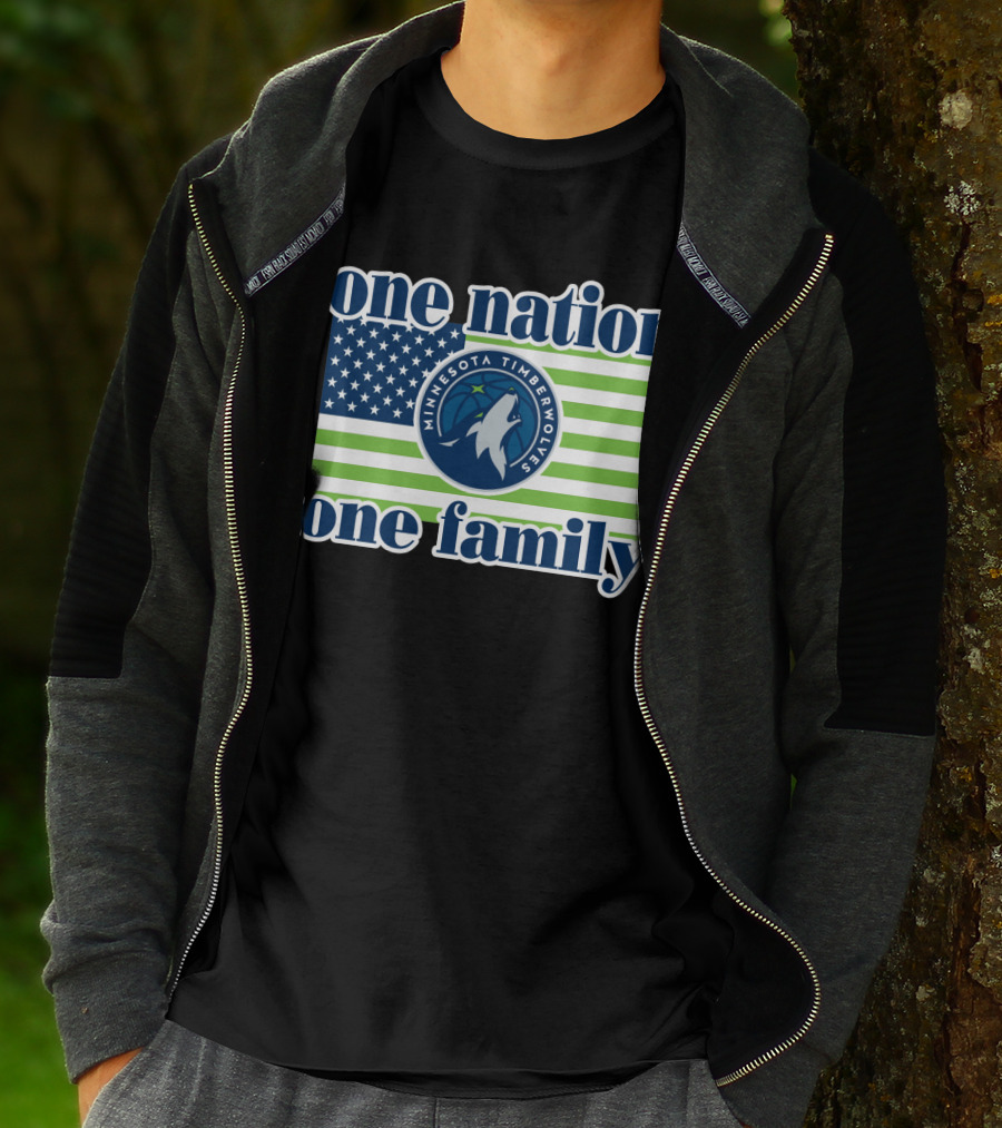 One Nation One Family Minnesota Timberwolves Flag T-Shirt