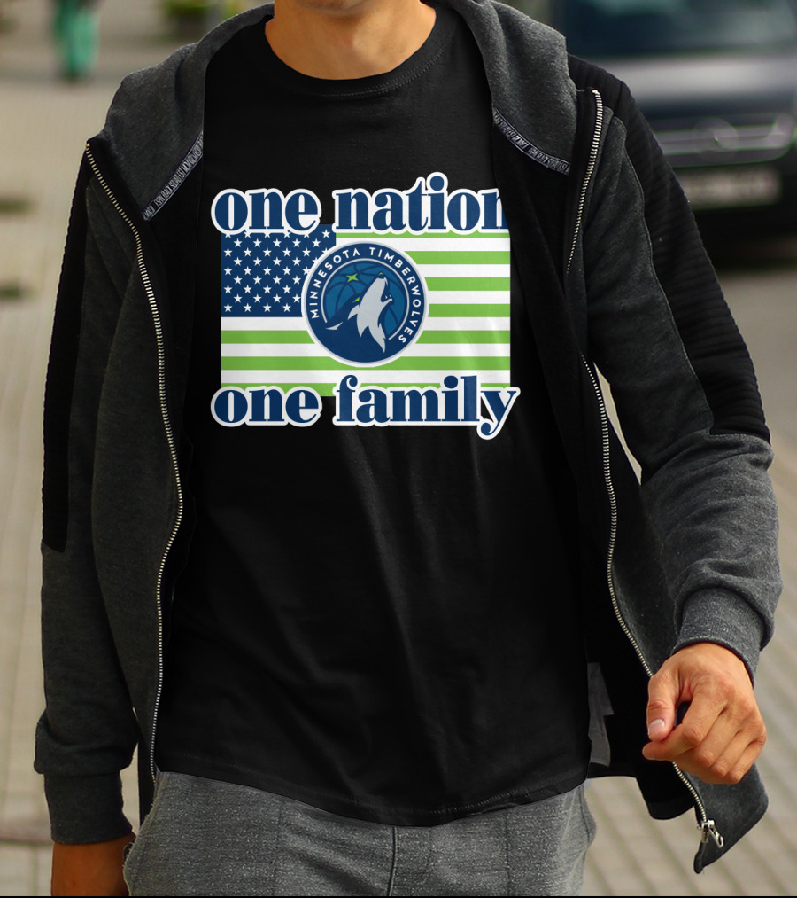 One Nation One Family Minnesota Timberwolves Flag T-Shirt