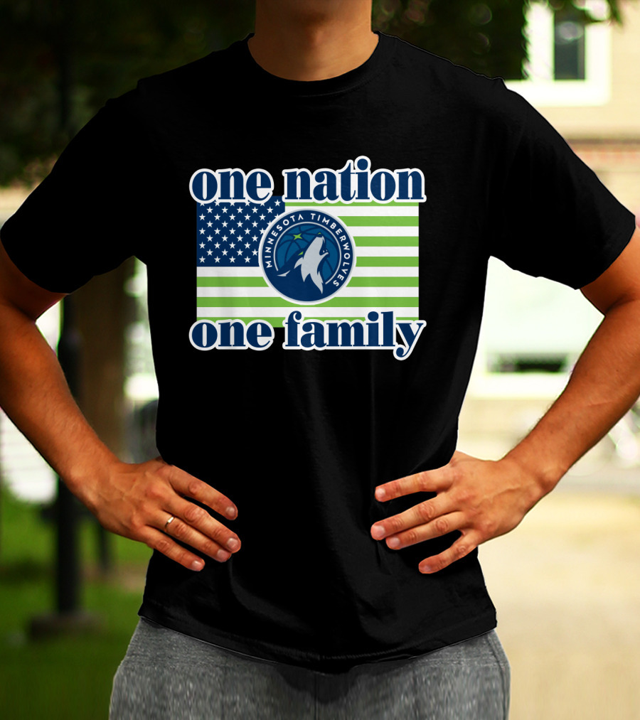 One Nation One Family Minnesota Timberwolves Flag T-Shirt