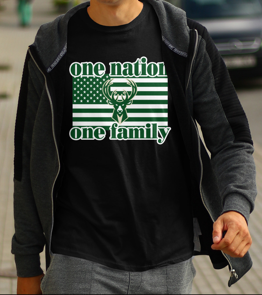 One Nation One Family 74 Milwaukee Bucks T-Shirt