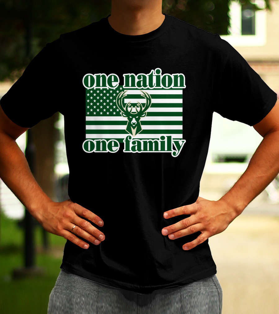 One Nation One Family 74 Milwaukee Bucks T-Shirt