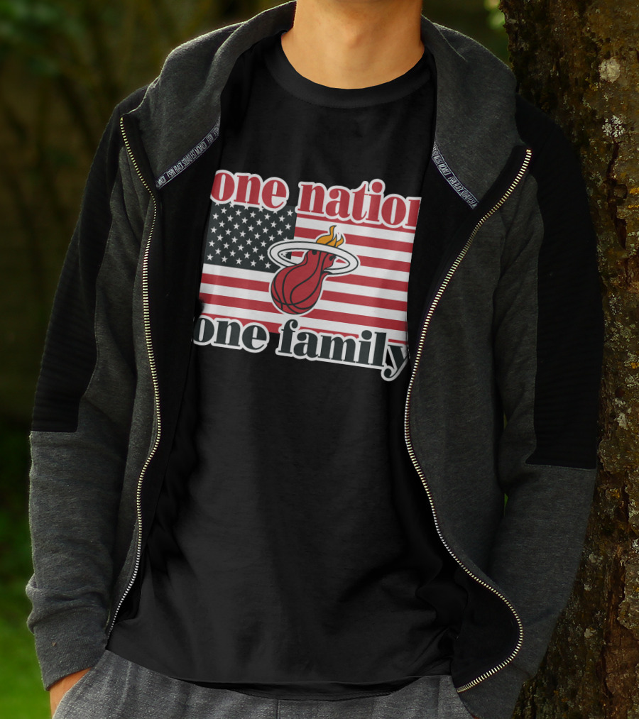One Nation One Family Miami Heat American Flag T-Shirt
