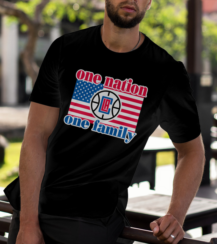 One Nation One Family La Clippers Usa Flag T-Shirt