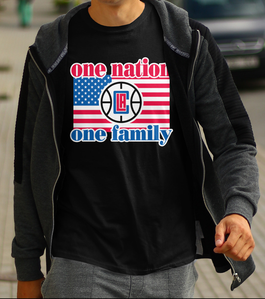 One Nation One Family La Clippers Usa Flag T-Shirt