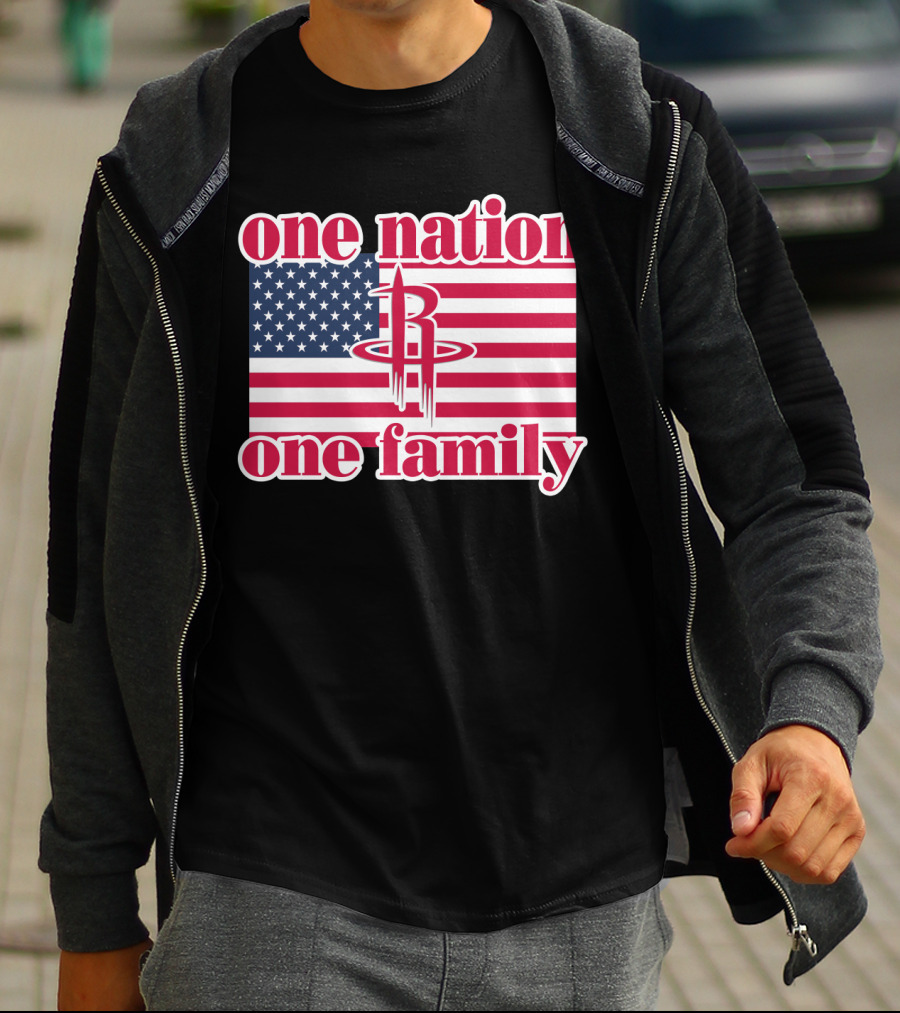 One Nation One Family 79 Houston Rockets Usa Flag T-Shirt