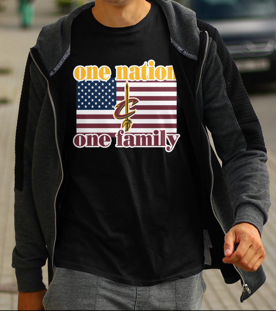 One Nation One Family Cleveland Cavaliers American Flag T-Shirt