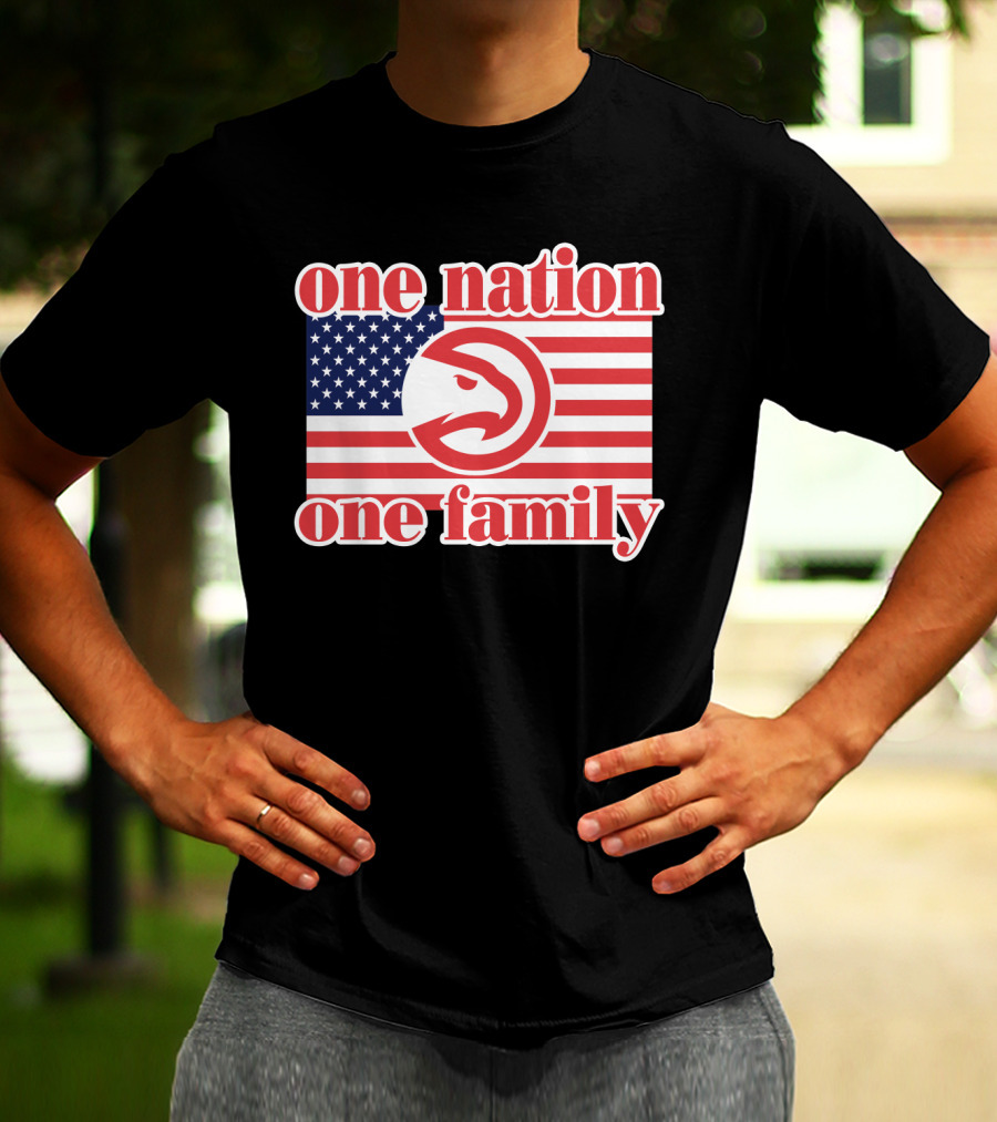 Atlanta Hawks One Nation One Family Usa Flag T-Shirt