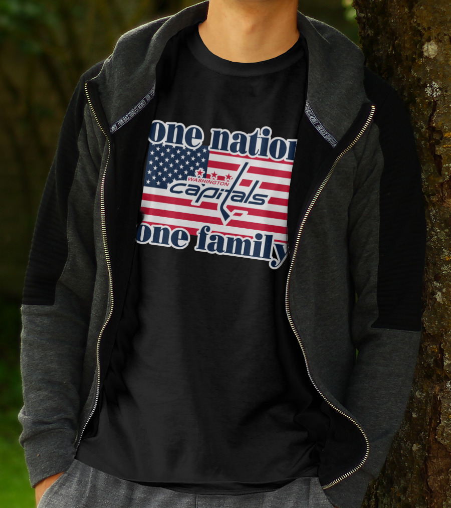 One Nation One Family Washington Capitals American Flag T-Shirt