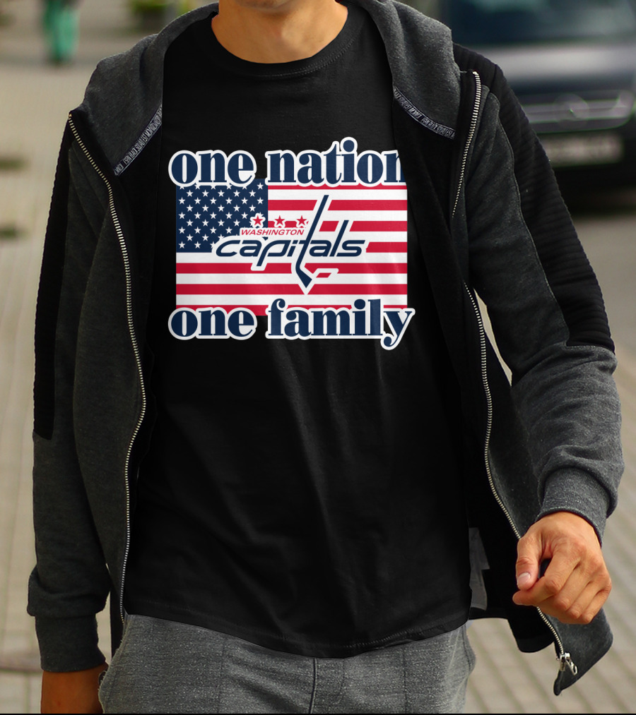 One Nation One Family Washington Capitals American Flag T-Shirt