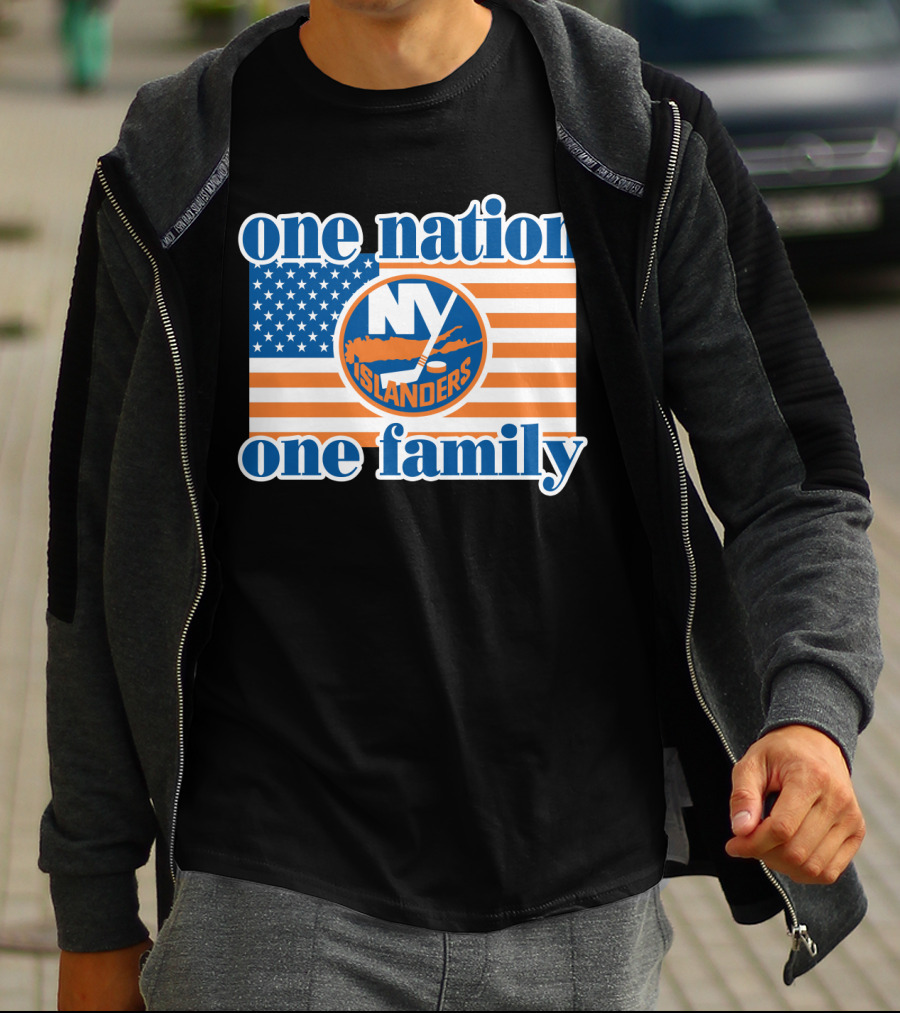 New York Islanders One Nation One Family American Flag T-Shirt