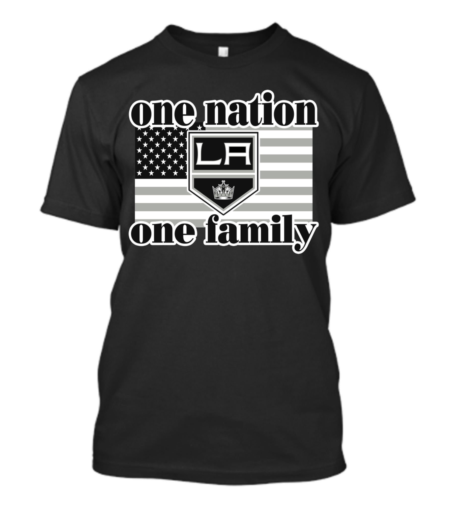One Nation One Family La Kings 103 American Flag T-Shirt