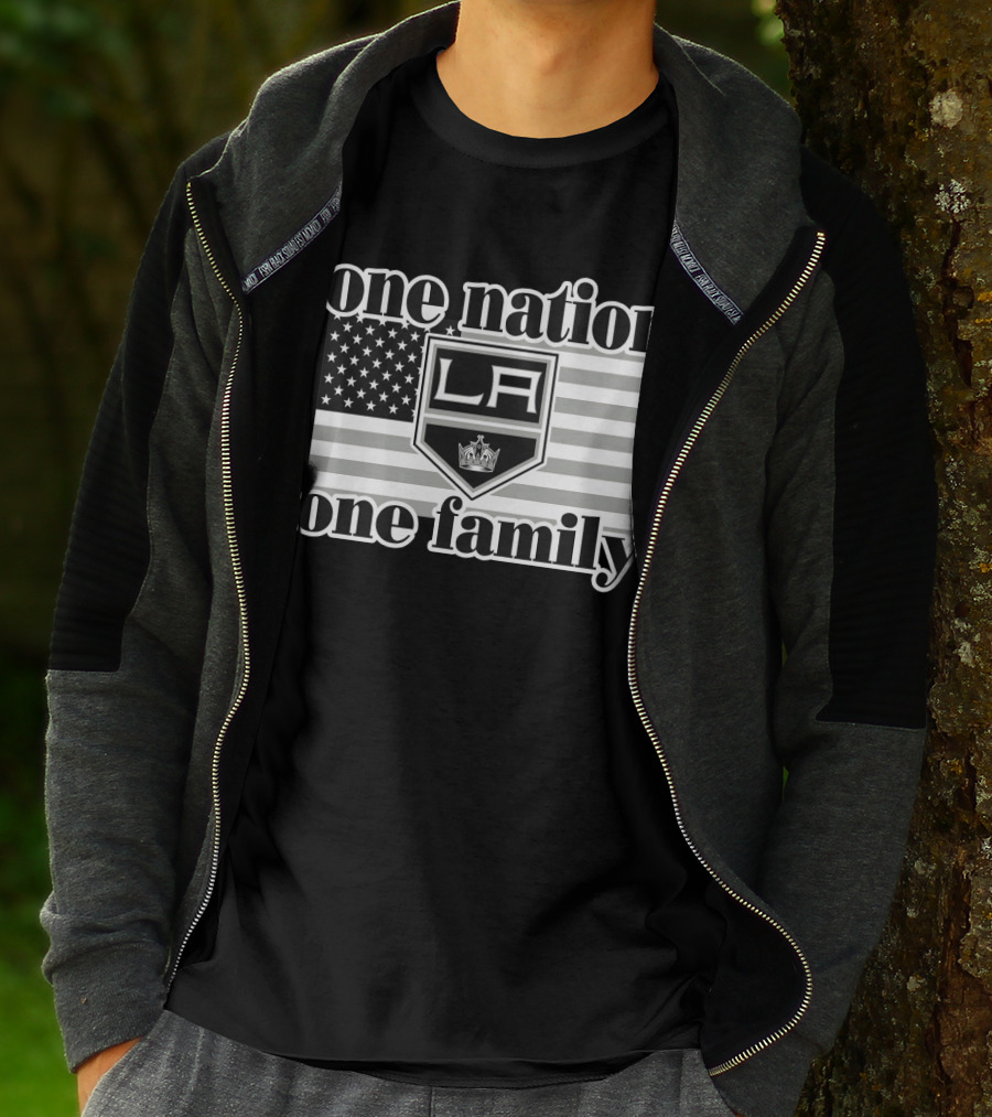 One Nation One Family La Kings 103 American Flag T-Shirt