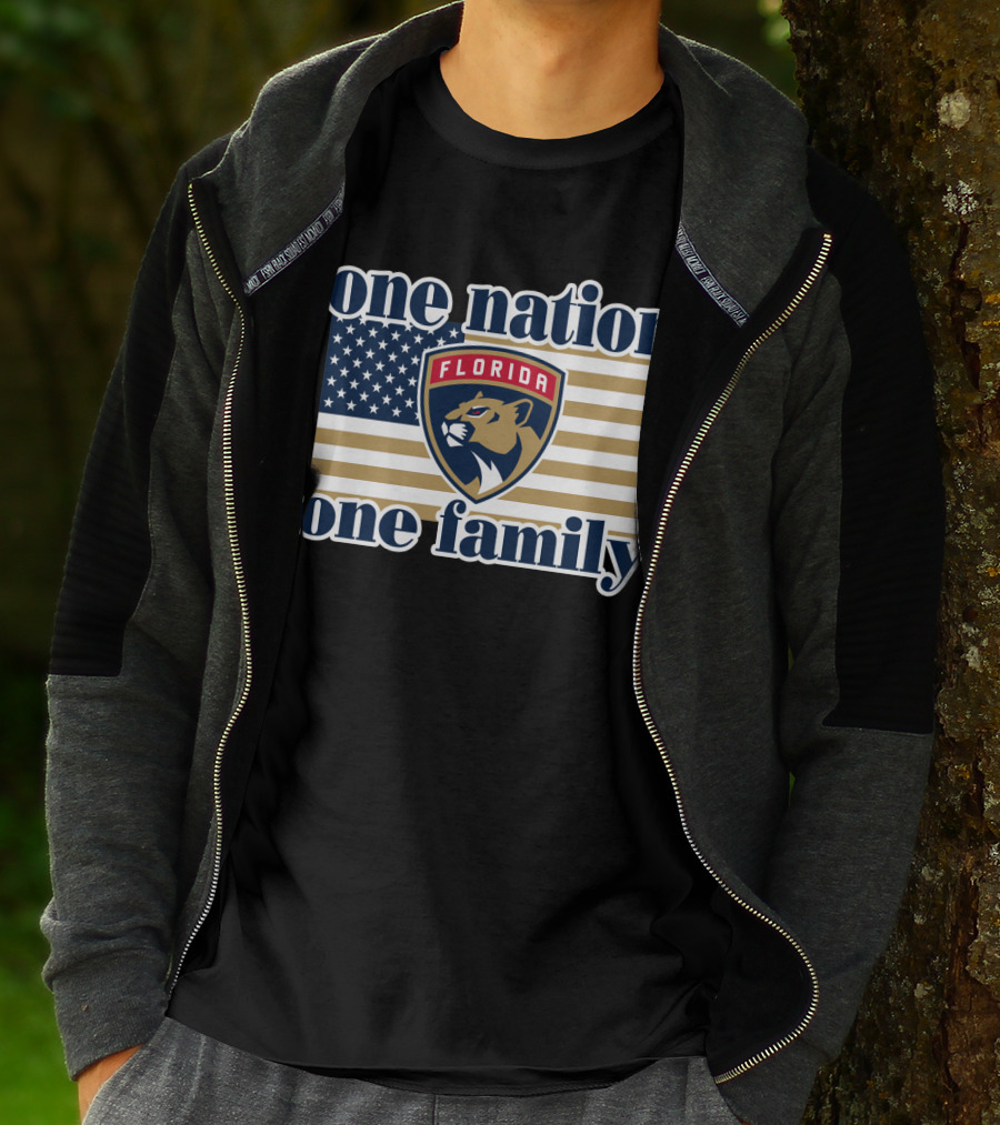 One Nation One Family Florida Panthers Flag T-Shirt