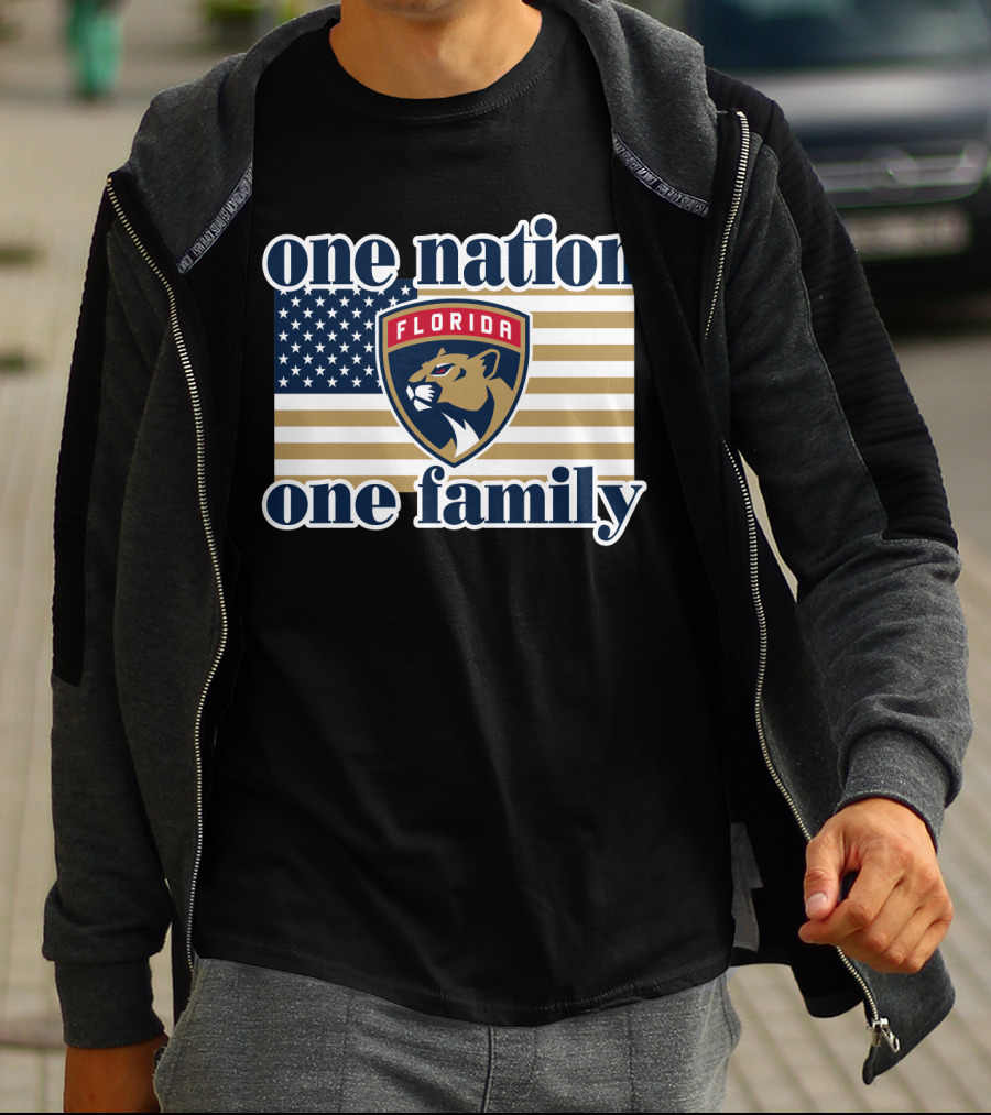 One Nation One Family Florida Panthers Flag T-Shirt