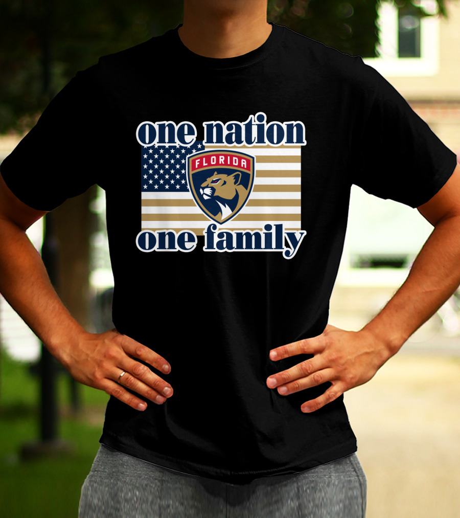 One Nation One Family Florida Panthers Flag T-Shirt