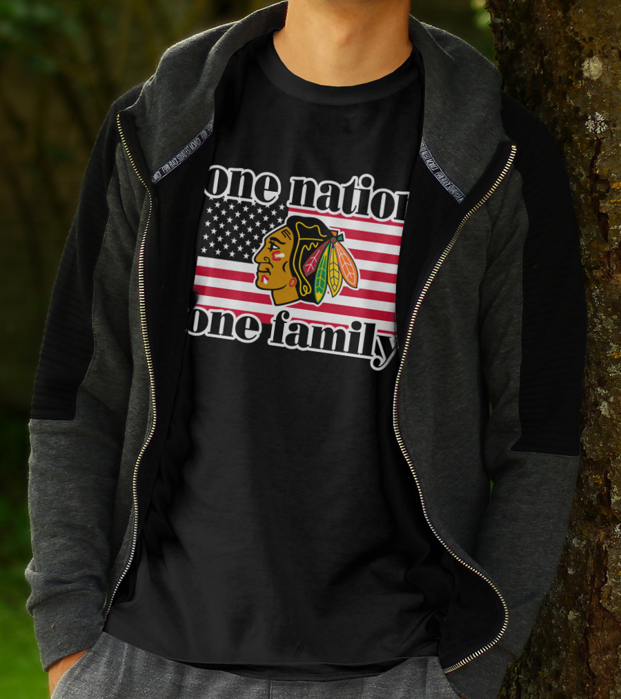 One Nation One Family 109 Chicago Blackhawks T-Shirt
