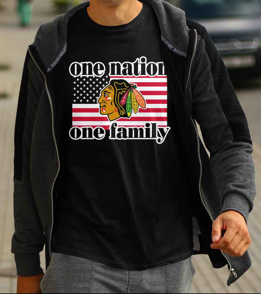 One Nation One Family 109 Chicago Blackhawks T-Shirt