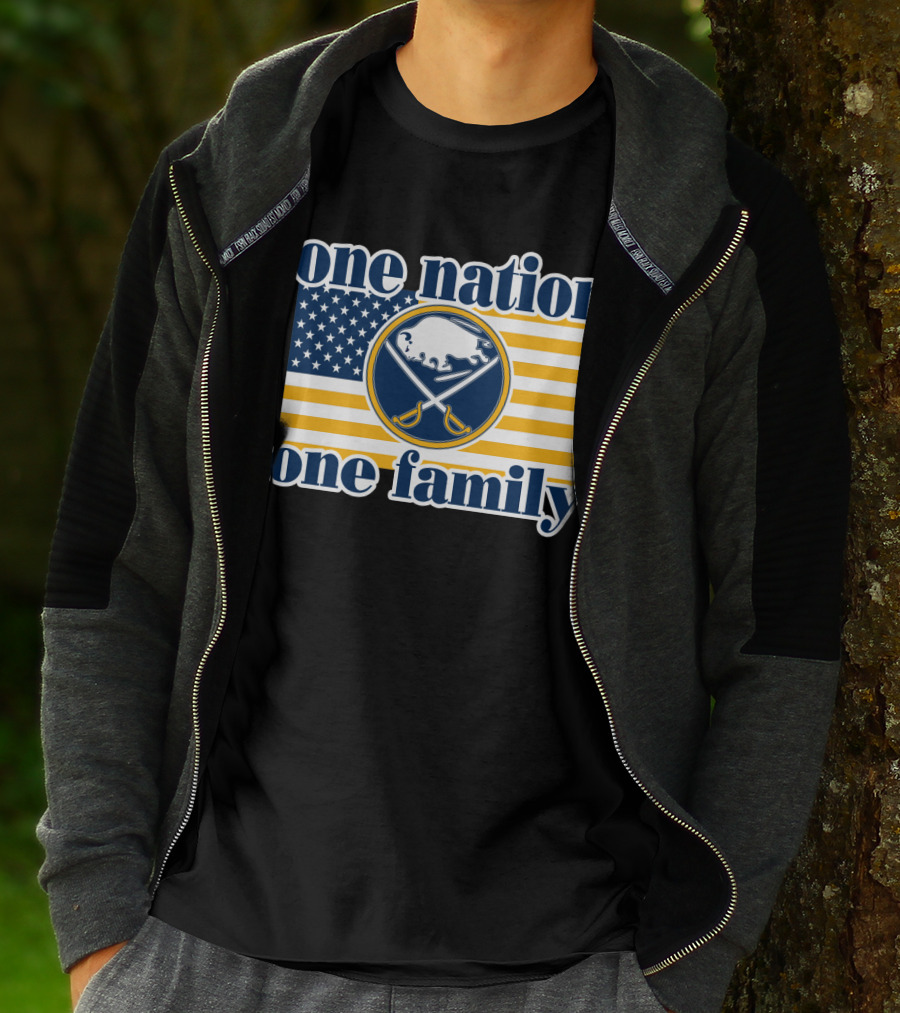 One Nation One Family Buffalo Sabres American Flag T-Shirt