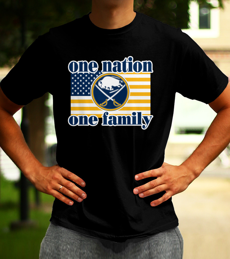 One Nation One Family Buffalo Sabres American Flag T-Shirt