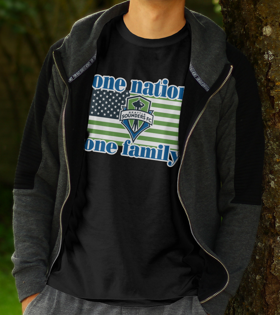 One Nation One Family Seattle Sounders Fc American Flag T-Shirt