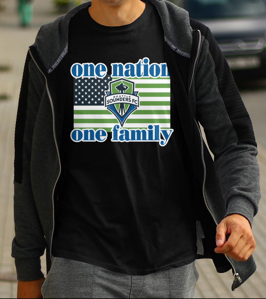 One Nation One Family Seattle Sounders Fc American Flag T-Shirt