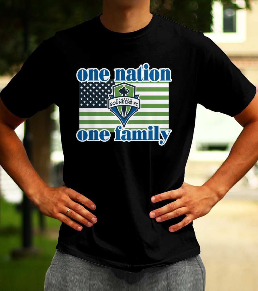 One Nation One Family Seattle Sounders Fc American Flag T-Shirt