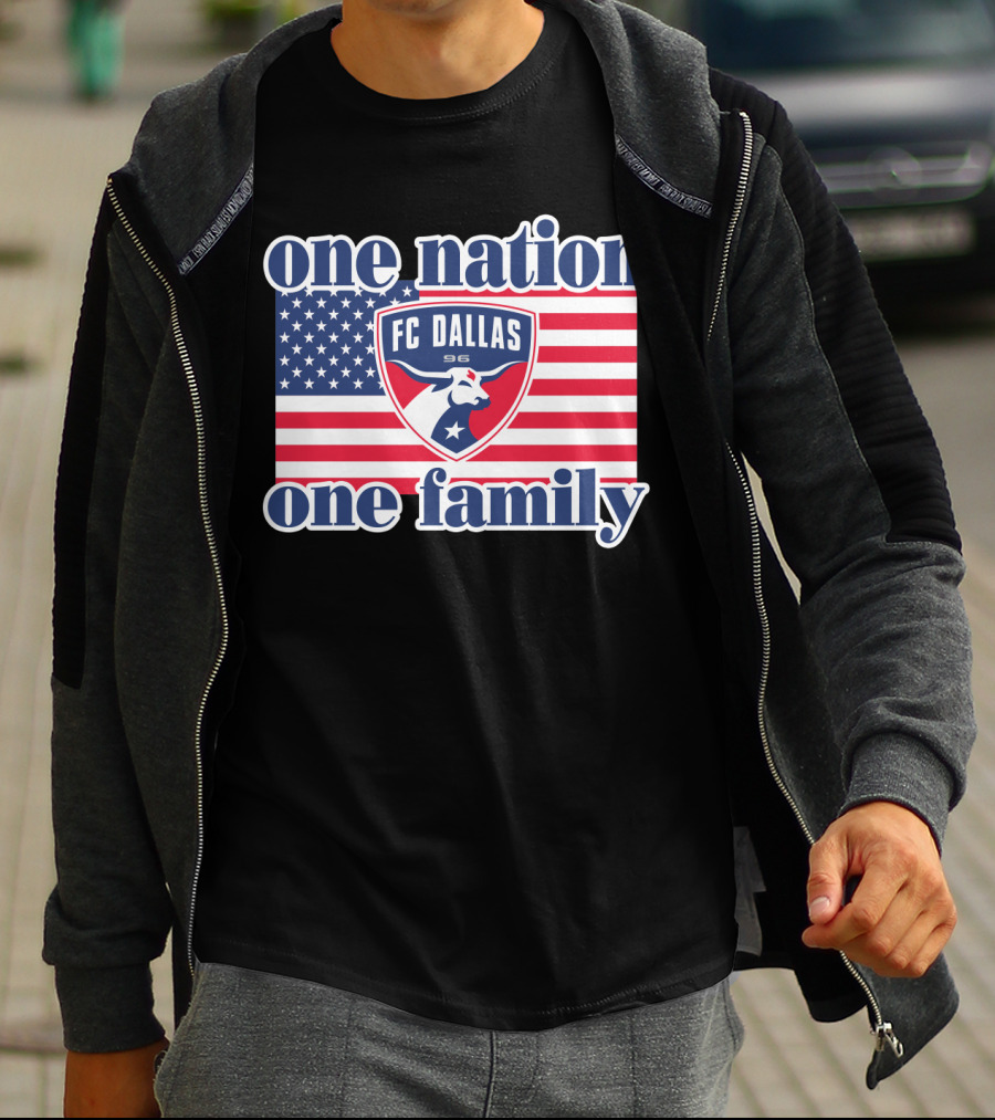 Fc Dallas One Nation One Family American Flag 96 T-Shirt