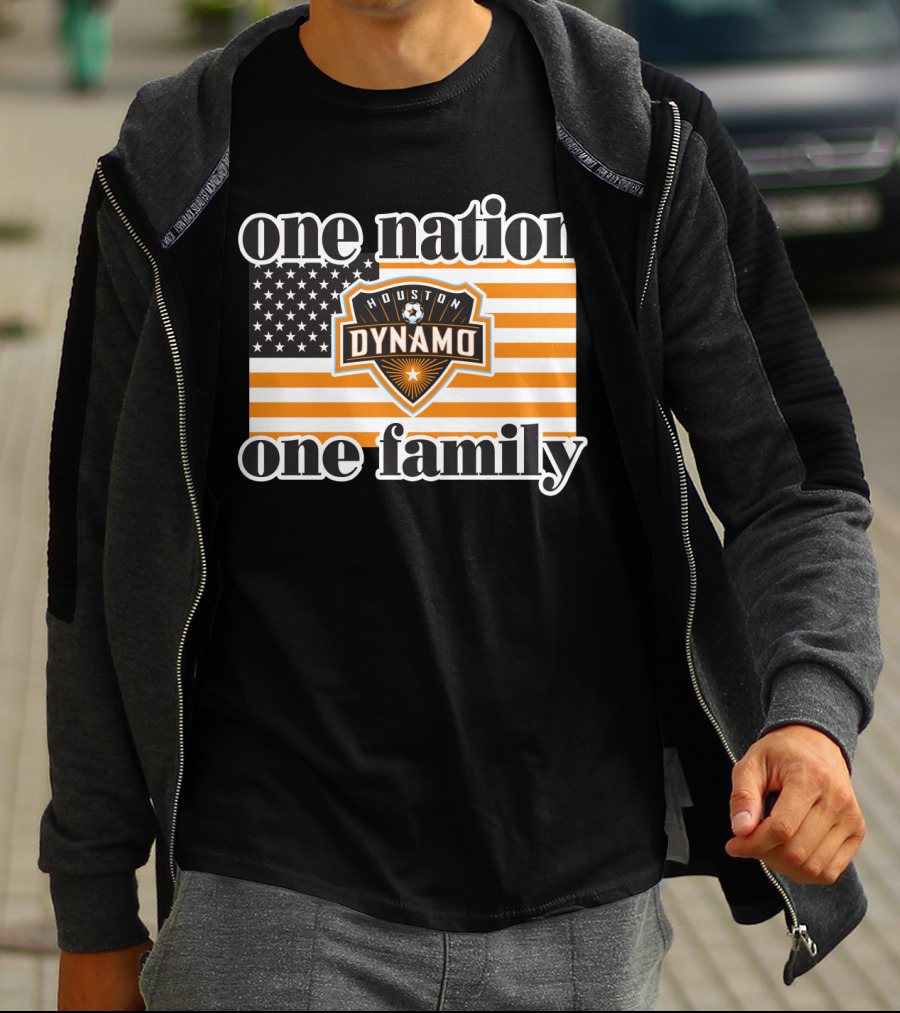 One Nation One Family Houston Dynamo American Flag T-Shirt