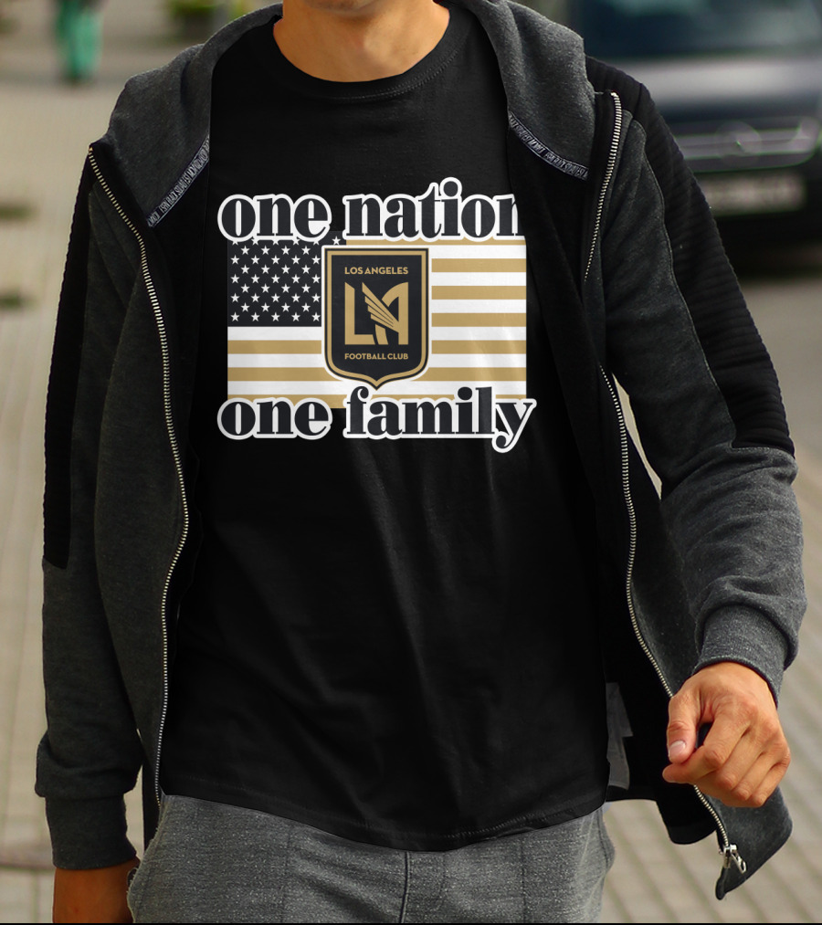 One Nation One Family Lafc American Flag 135 Los Angeles Fc T-Shirt
