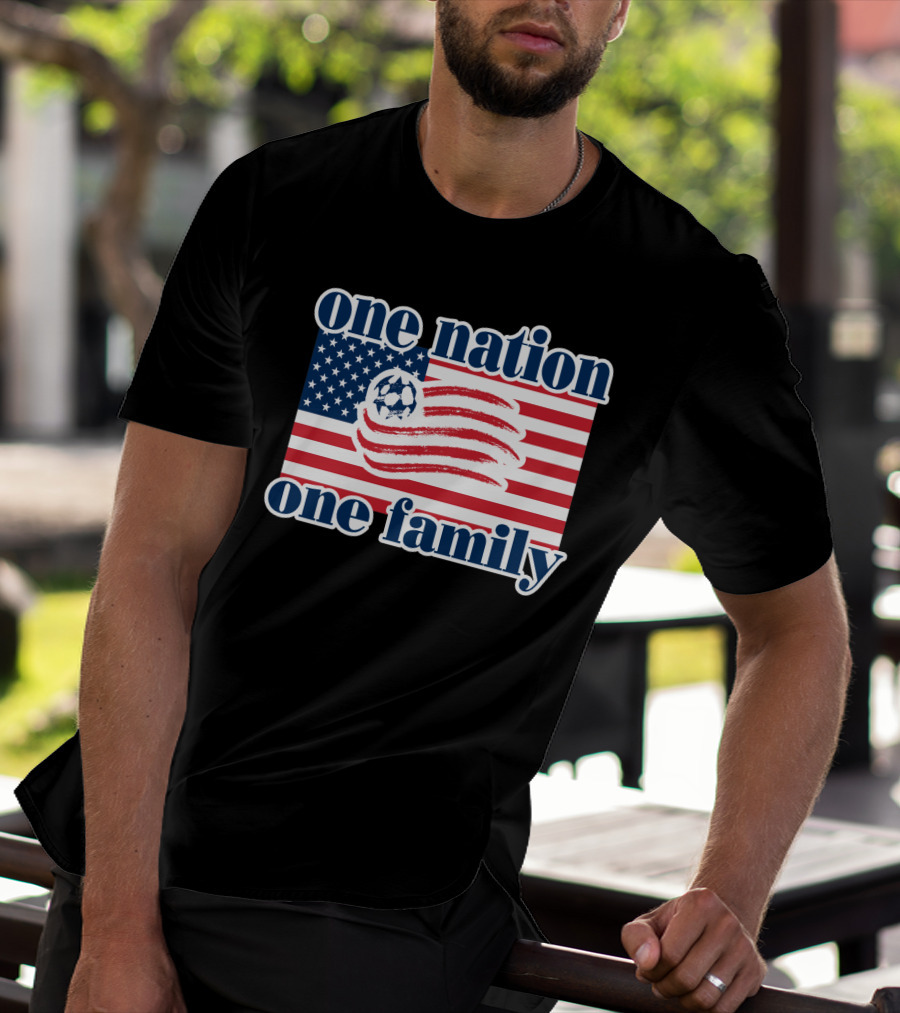 One Nation One Family New England Revolution Soccer Flag T-Shirt