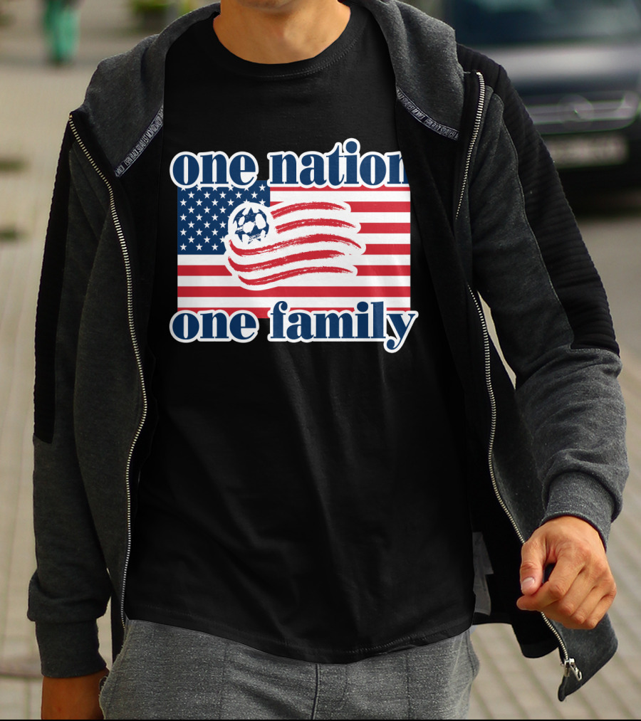 One Nation One Family New England Revolution Soccer Flag T-Shirt