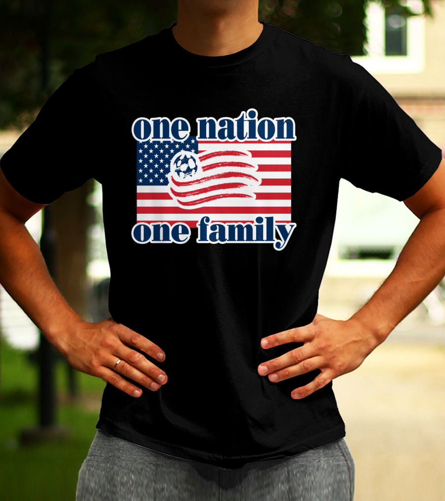 One Nation One Family New England Revolution Soccer Flag T-Shirt