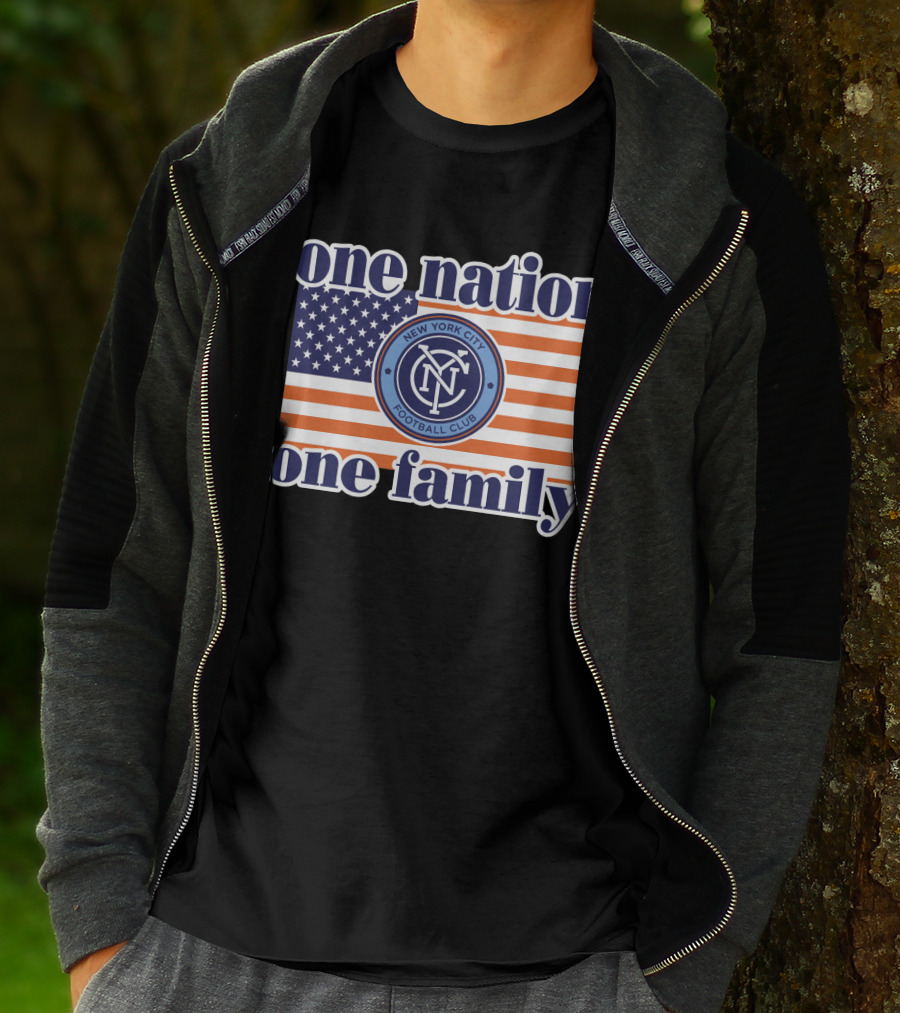 One Nation One Family New York City Football Club American Flag T-Shirt