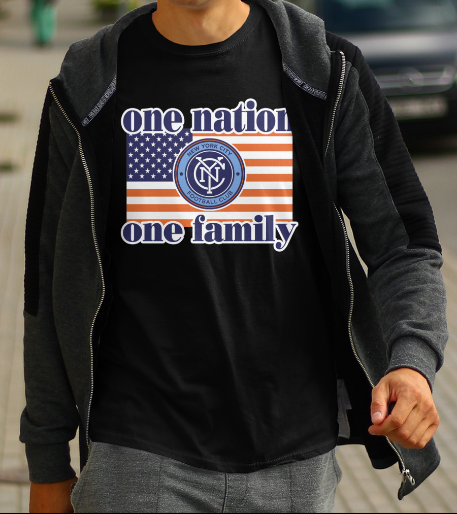 One Nation One Family New York City Football Club American Flag T-Shirt