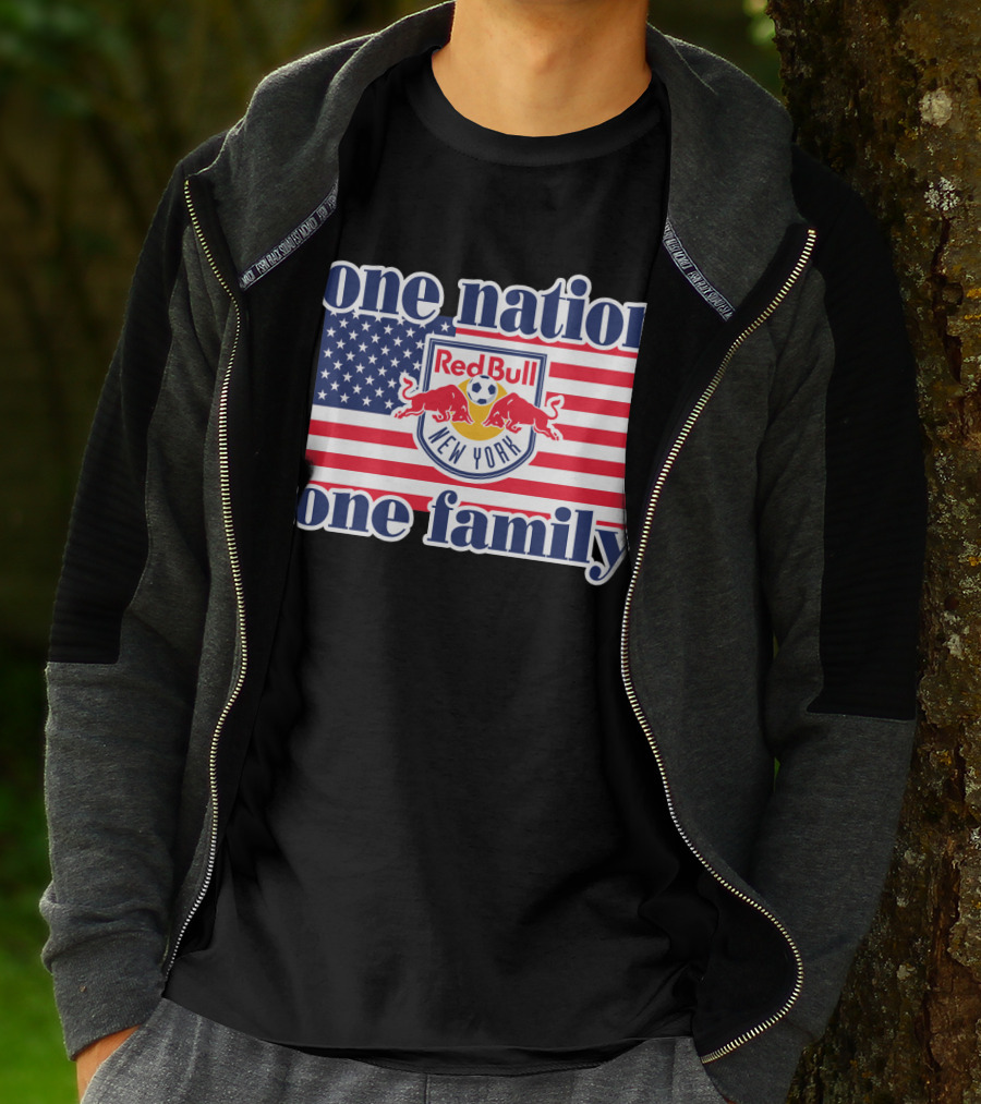 One Nation One Family Red Bull New York Us Flag T-Shirt