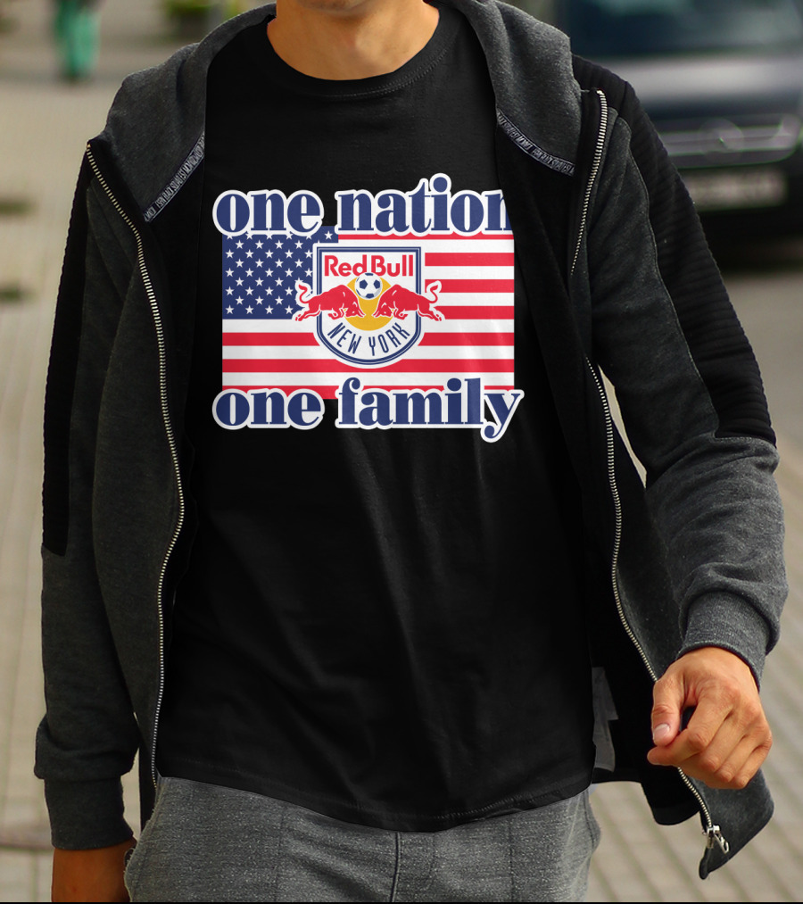 One Nation One Family Red Bull New York Us Flag T-Shirt