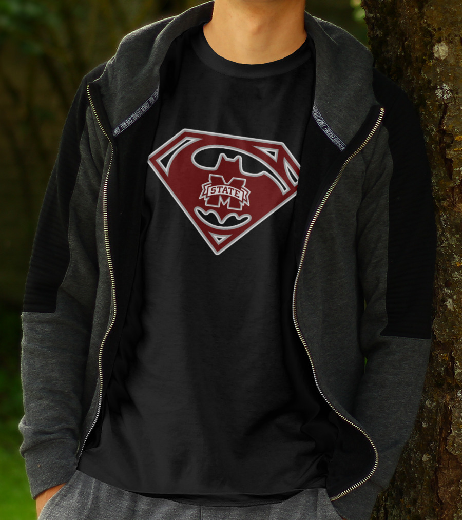 Mississippi State Bulldogs Superman Batman Logo Mashup T-Shirt