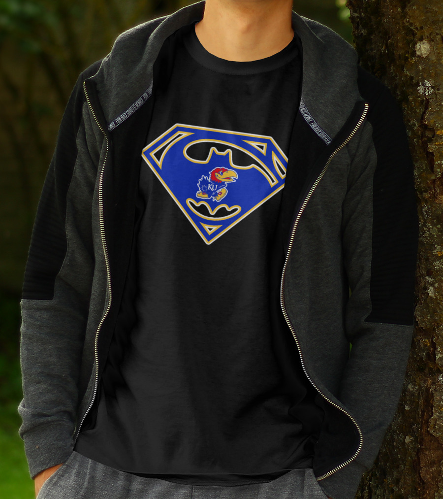 Kansas Jayhawks Superman Batman Symbol T-Shirt