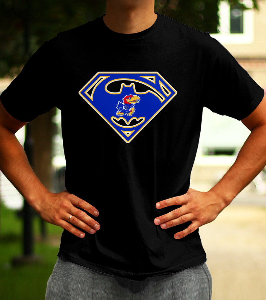 Kansas Jayhawks Superman Batman Symbol T-Shirt