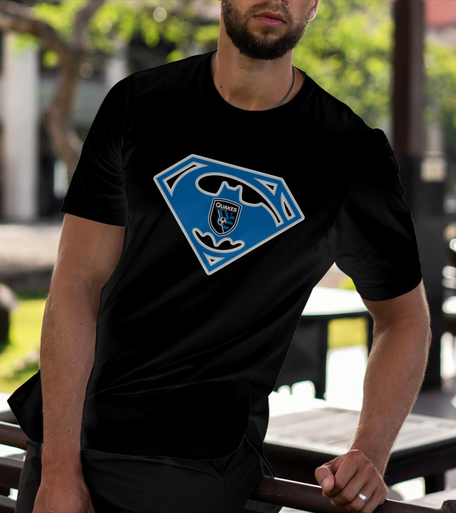 Quakes San Jose Earthquakes Logo In Iconic Superman Batman Shield T-Shirt