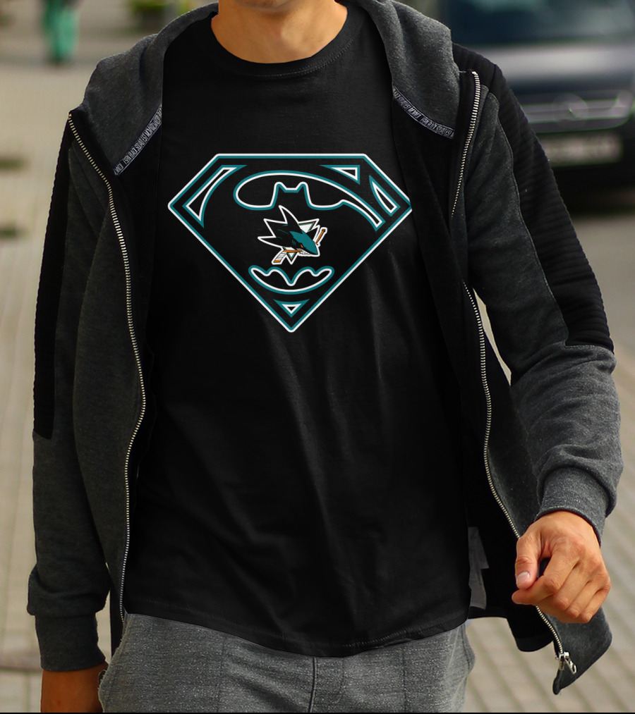 San Jose Sharks Superman Batman T-Shirt