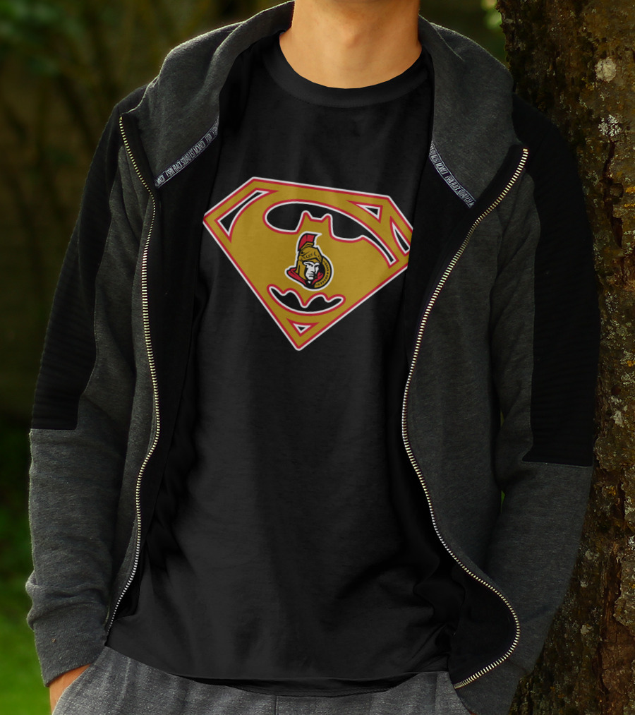 Ottawa Senators Batman Superman Logo Mashup 140 T-Shirt