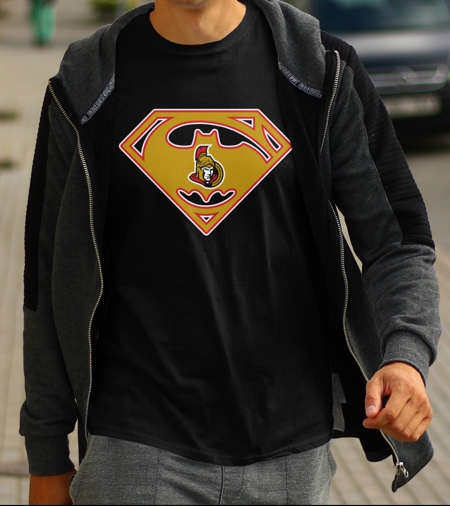 Ottawa Senators Batman Superman Logo Mashup 140 T-Shirt