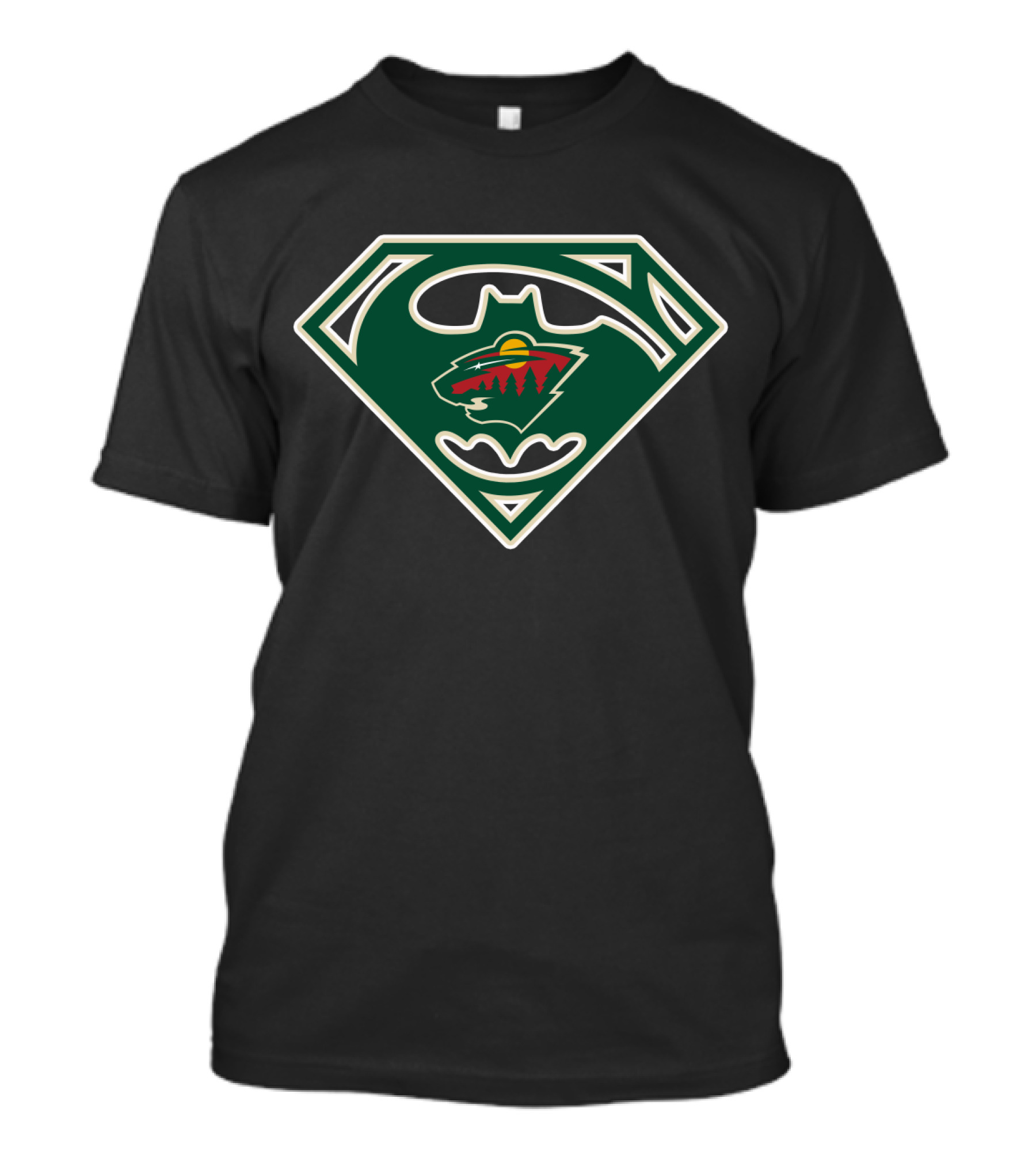 Superman Batman Minnesota Wild Logo 146 T-Shirt