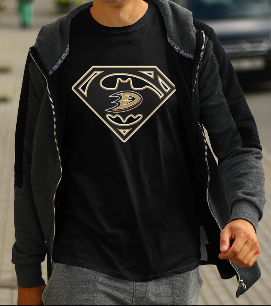Anaheim Ducks Batman Superman T-Shirt