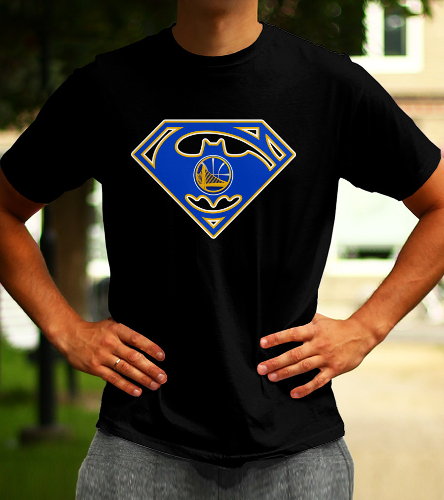 Golden State Warriors Superman Batman Logo Fusion T-Shirt