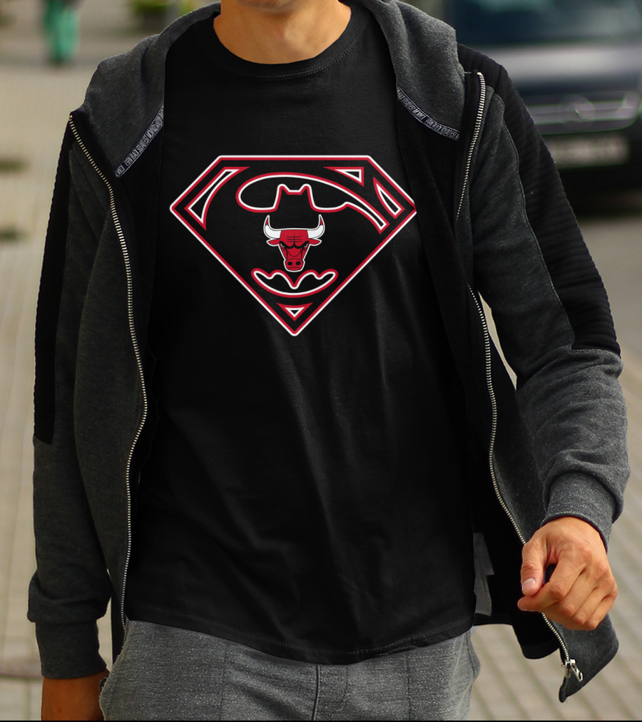 Chicago Bulls Superman Logo Fusion 186 T-Shirt